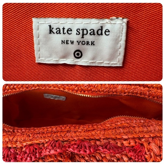 Kate Spade X Target Taffia Straw Bow Red & Orange Tote Bag - Picture 16 of 16